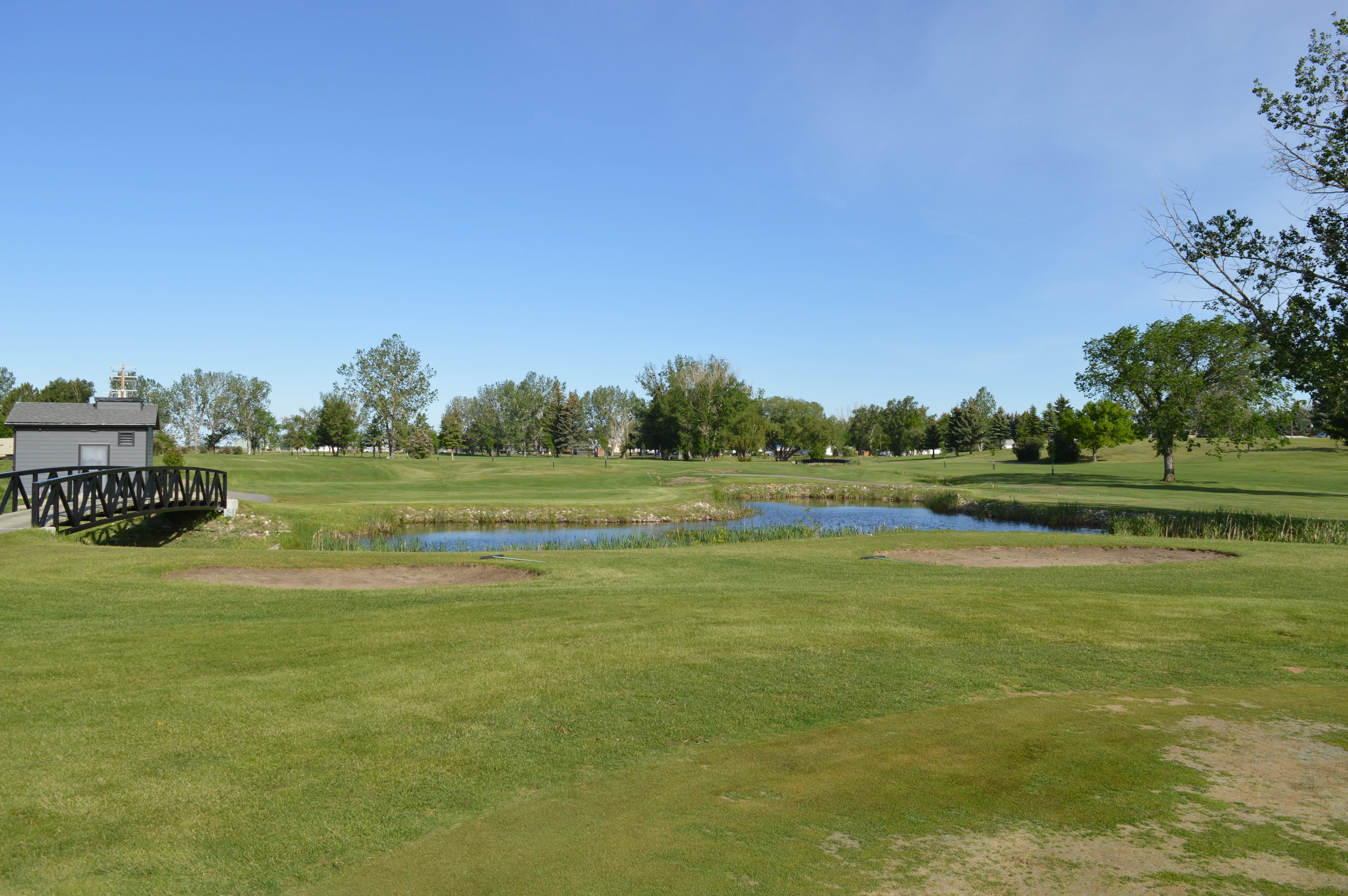 A signature hole at Riverside Golf Course.